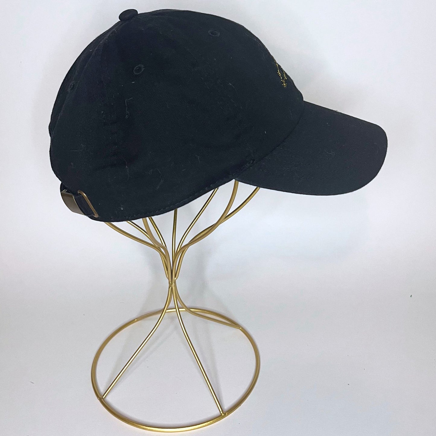 Right-side view of black Cancer constellation embroidered hat