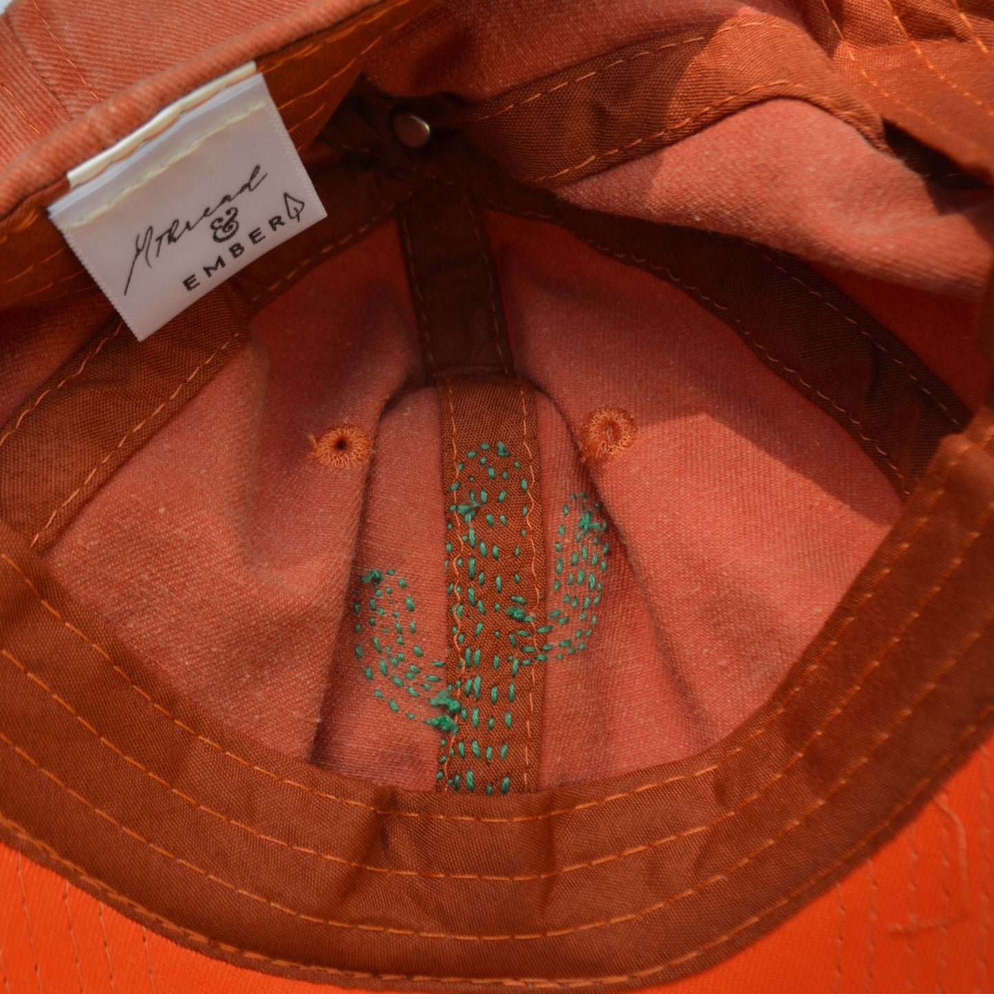 Orange Baseball Hat Cactus| Embroidered Hats-Thread & Ember