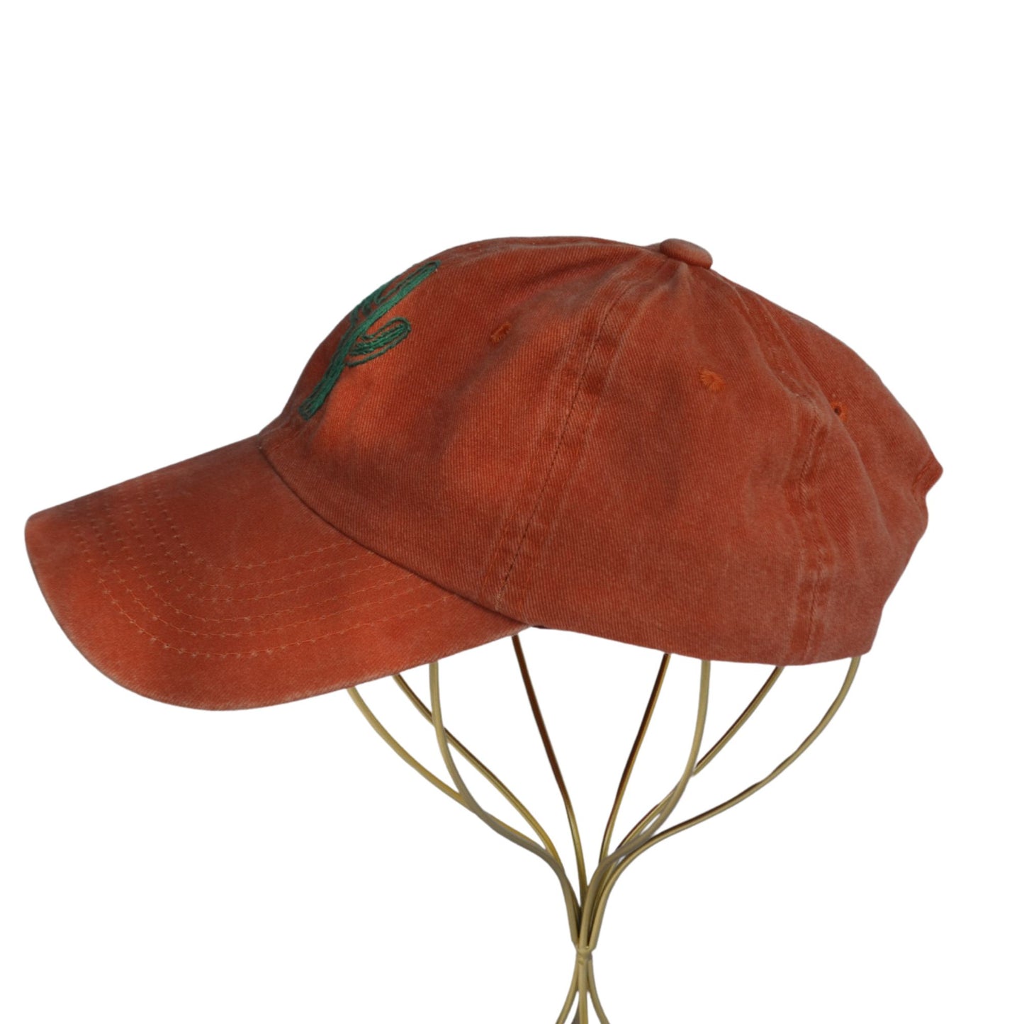 Orange Baseball Hat Cactus| Embroidered Hats-Thread & Ember