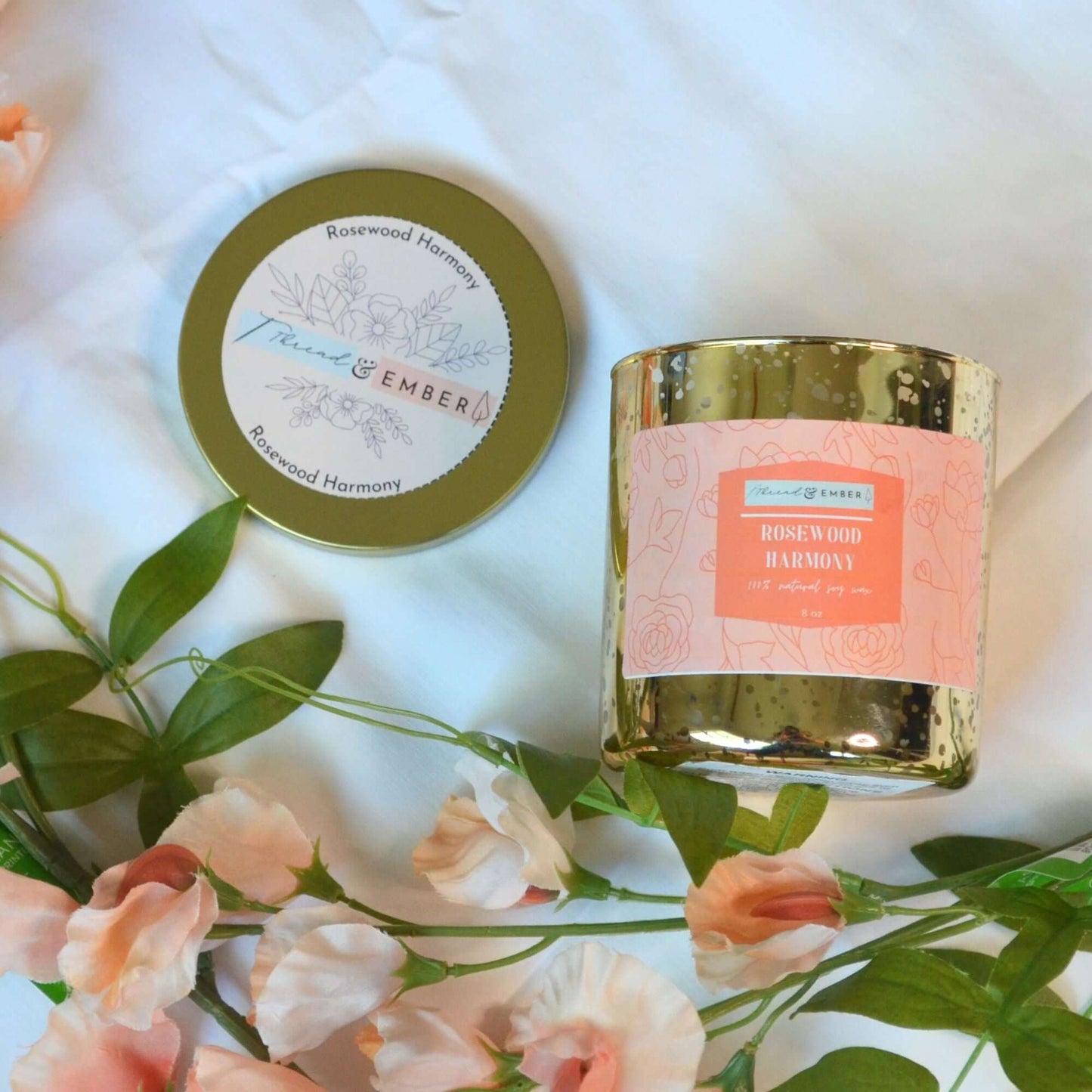 Rosewood Harmony | Handmade Candle | Soy Wax-Thread & Ember