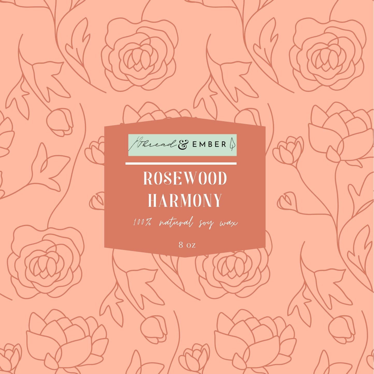 Rosewood Harmony | Handmade Candle | Soy Wax-Thread & Ember