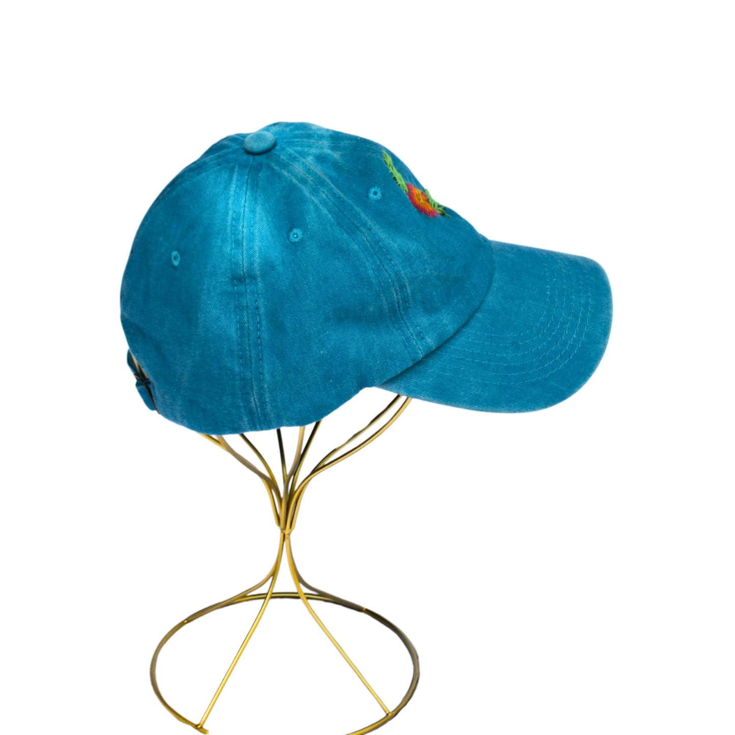 Sky Blue Baseball Hat | Hibiscus | Embroidered Hats-Thread & Ember
