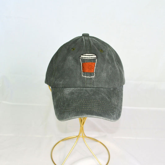 Green Hat To-Go Coffee Embroidered Hats Thread & Ember